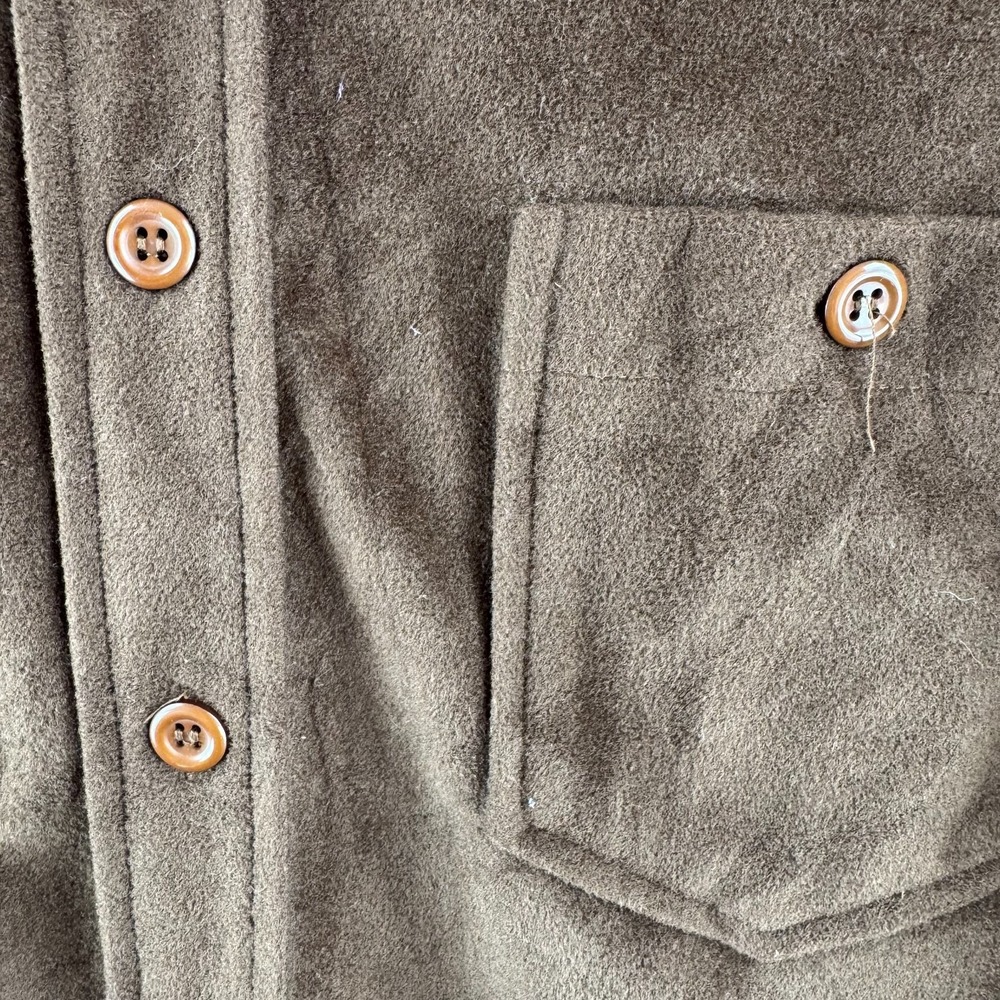 Vintage 70s Lee Shirt Mens Large Brown Velvet Western Button Up Long Sleeve - Picture 3 of 16